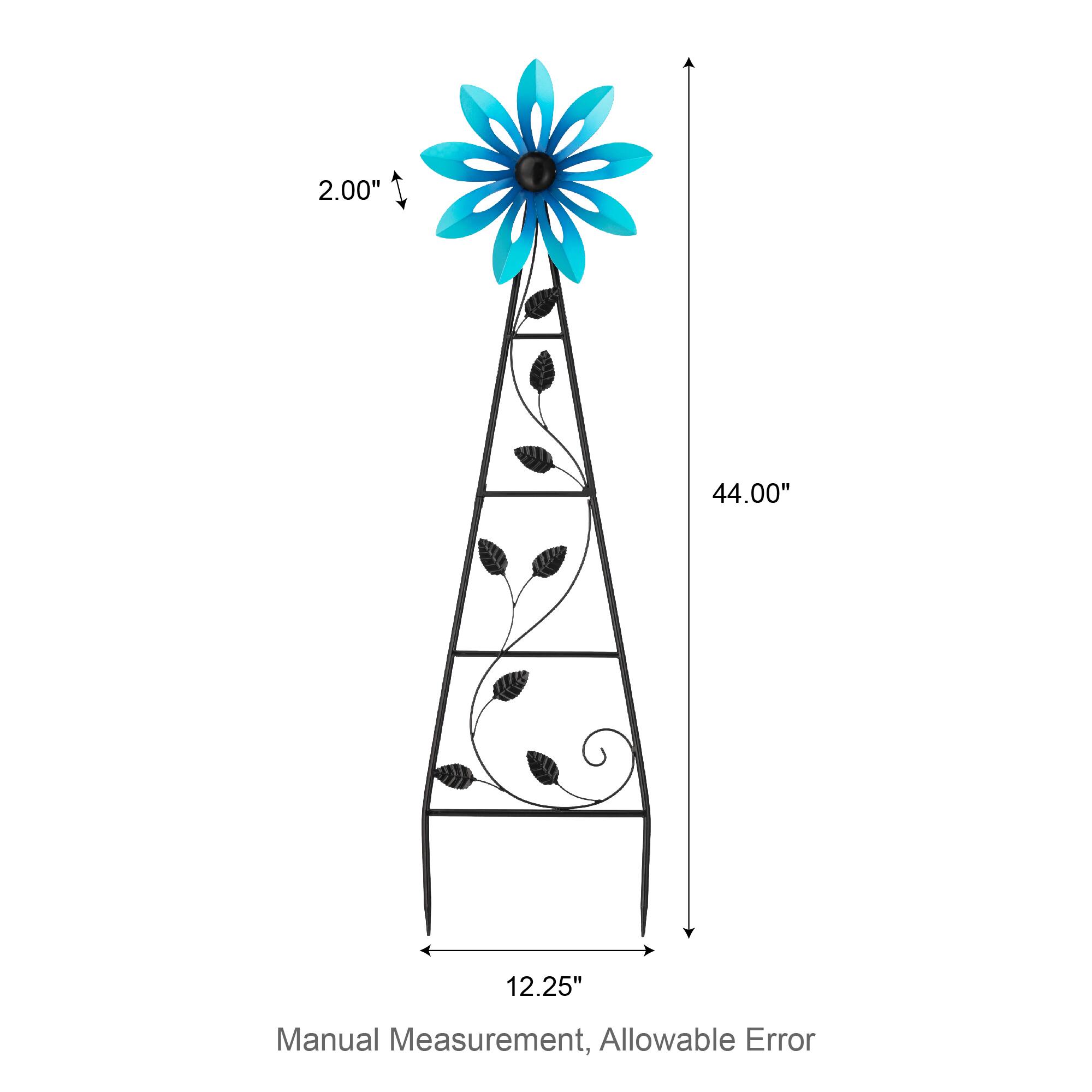 Glitzhome® 44" Metal Flower Wind Spinner Garden Stake